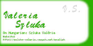 valeria szluka business card